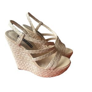 Alice + Olivia Tenley Woven Wedge Platform Sandals size 6/36